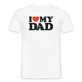 I love my Dad Herz Shirt - Männer T-Shirt - Weiß - Vorne - AI Model Male 178 dark (178cm)