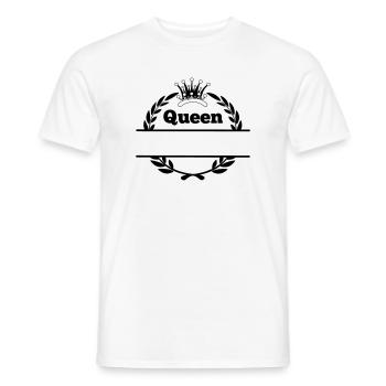Queen in laurel wreath and crown - Men's T-Shirt - white - Front - AI Model Male 178 dark (178cm)