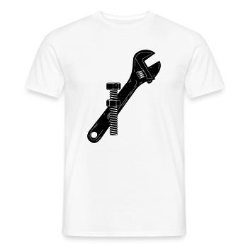 Écrou et boulon de clé Baco - T-shirt homme - blanc - Devant - AI Model Male 178 dark (178cm)