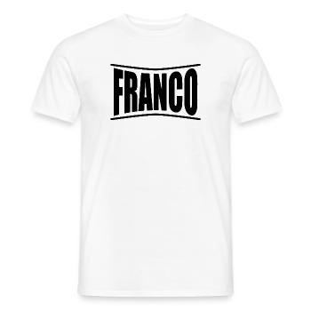 t-shirt franco t-shirt idée cadeau - T-shirt homme - blanc - Devant - AI Model Male 178 dark (178cm)