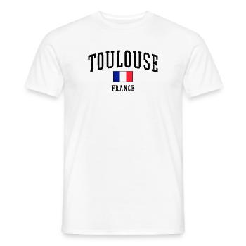 Drapeau Toulouse France - T-shirt homme - blanc - Devant - AI Model Male 178 dark (178cm)