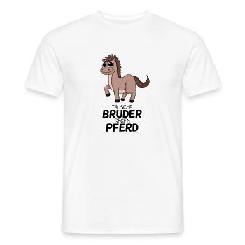 Tausche Bruder gegen Pferd - Männer T-Shirt - Weiß - Vorne - AI Model Male 178 dark (178cm)
