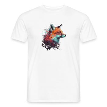 COOLER FUCHS / FOX / FUCHS KOPF / WATERCOLOR - Männer T-Shirt - Weiß - Vorne - AI Model Male 178 dark (178cm)