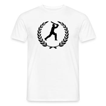 Cricketspieler im Lorbeerkranz - Männer T-Shirt - Weiß - Vorne - AI Model Male 178 dark (178cm)