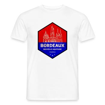 Blason de Bordeaux Rouge Bleu - T-shirt homme - blanc - Devant - AI Model Male 178 dark (178cm)