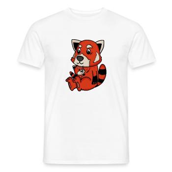 Roter Panda Familie - Roter Panda mit Baby - Männer T-Shirt - Weiß - Vorne - AI Model Male 178 dark (178cm)