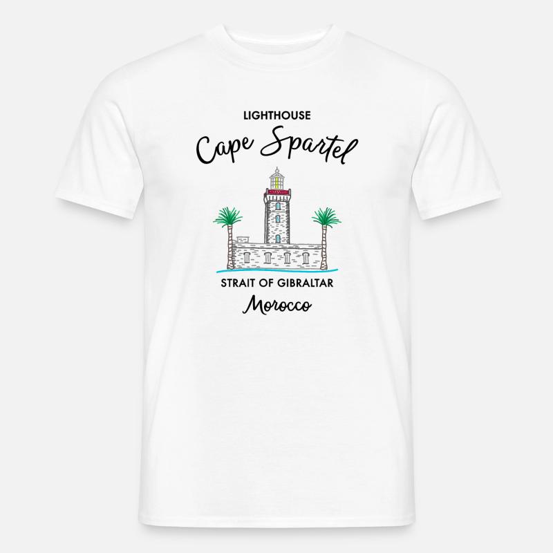 Marokko, Leuchtturm Kap Spartel, Gibraltar - Männer T-Shirt - Weiß