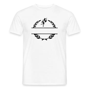 Eistanz oder Eiskunstlauf im Lorbeerkranz - Männer T-Shirt - Weiß - Vorne - AI Model Male 178 dark (178cm)