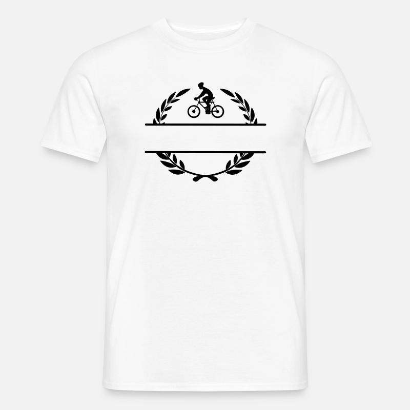 Radfahrer im Lorbeerkranz - Männer T-Shirt - Weiß