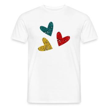 HEART. HEARTS. SAINT VALENTINE. LOVE. LOVE. CHRISTMAS - Men's T-Shirt - white - Front - AI Model Male 178 dark (178cm)