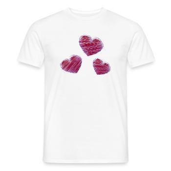 HEART. HEARTS. SAINT VALENTINE. LOVE. LOVE. CHRISTMAS - Men's T-Shirt - white - Front - AI Model Male 178 dark (178cm)