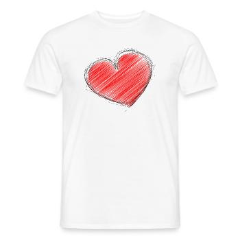 HEART. HEARTS. SAINT VALENTINE. LOVE. LOVE. CHRISTMAS - Men's T-Shirt - white - Front - AI Model Male 178 dark (178cm)