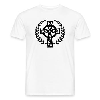 Croix celtique en couronne de laurier - T-shirt homme - blanc - Devant - AI Model Male 178 dark (178cm)
