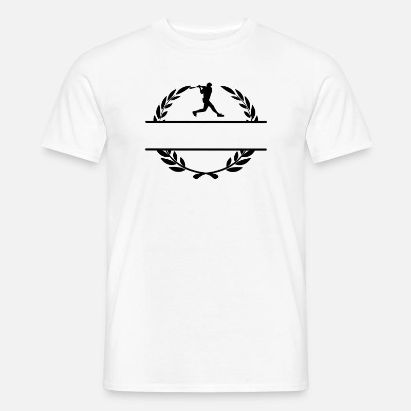 Baseballspieler-Hitter-Monogramm - Männer T-Shirt - Weiß