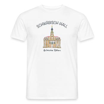 Schwäbisch Hall, Hôtel de ville historique, Allemagne - T-shirt homme - blanc - Devant - AI Model Male 178 dark (178cm)