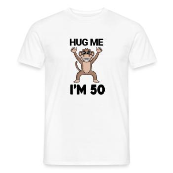 50 ans - 50 ans - câlin - T-shirt homme - blanc - Devant - AI Model Male 178 dark (178cm)