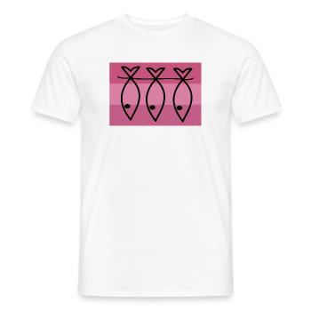 SARDINE. FISH. APRIL FOOL. EASTER. SEA - Men's T-Shirt - white - Front - AI Model Male 178 dark (178cm)
