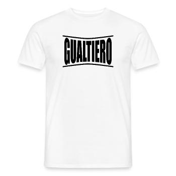 name t-shirt Gualtiero t-shirt gift idea - Men's T-Shirt - white - Front - AI Model Male 178 dark (178cm)