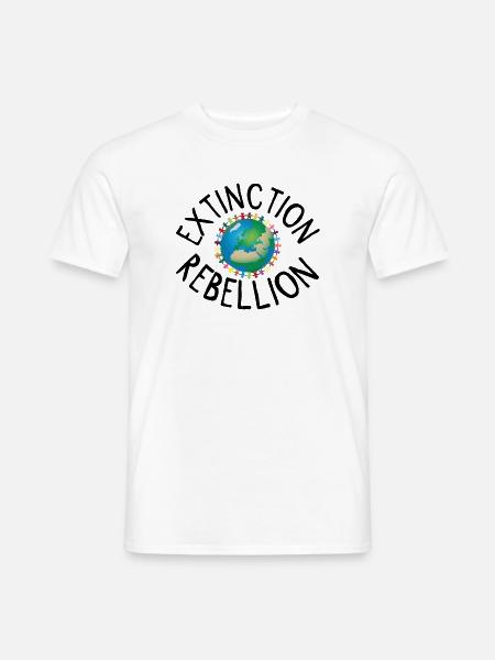 Extinction Rebellion menneskekjede svart - T-skjorte herre - hvit