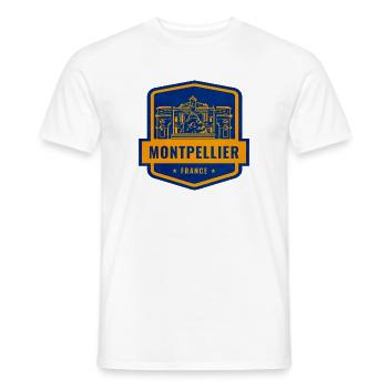 Montpellier Frankreich Abzeichen - Männer T-Shirt - Weiß - Vorne - AI Model Male 178 dark (178cm)