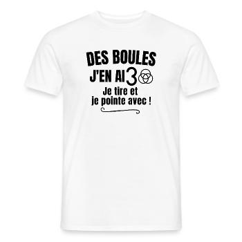 pétanque, joueur de pétanque, bouliste - T-shirt homme - blanc - Devant - AI Model Male 178 dark (178cm)