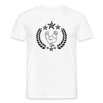 White chicken with stars - Men's T-Shirt - white - Front - AI Model Male 178 dark (178cm)
