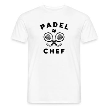 Déclaration de balles de padel Formation des joueurs de raquette - T-shirt homme - blanc - Devant - AI Model Male 178 dark (178cm)