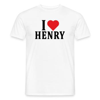 T-Shirt Name Ich liebe Henry T-Shirt Geschenkidee - Männer T-Shirt - Weiß - Vorne - AI Model Male 178 dark (178cm)