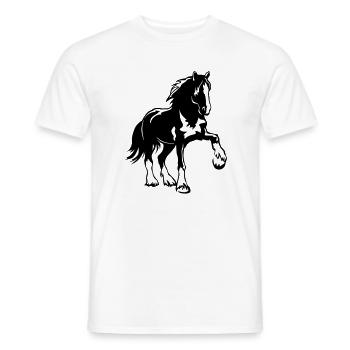 Pferd Shire Cheval - T-shirt homme - blanc - Devant - AI Model Male 178 dark (178cm)