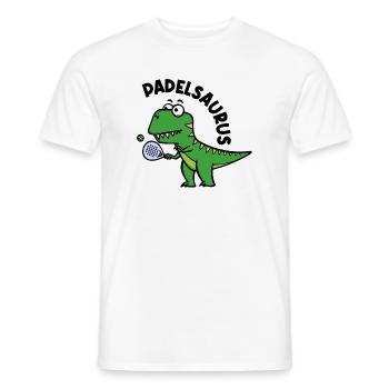 Dinosaurier Padel Spieler Schläger Ball Spruch - Männer T-Shirt - Weiß - Vorne - AI Model Male 178 dark (178cm)
