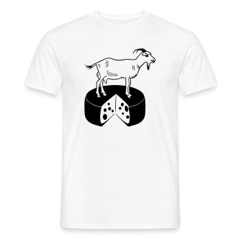 Goat on cheese - Men's T-Shirt - white - Front - AI Model Male 178 dark (178cm)
