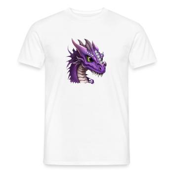 Lila Fantasy Drache - Männer T-Shirt - Weiß - Vorne - AI Model Male 178 dark (178cm)