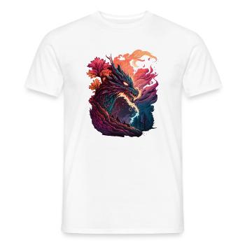 Dragon asiatique - T-shirt homme - blanc - Devant - AI Model Male 178 dark (178cm)