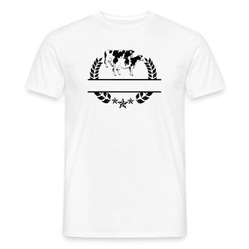 Cows monogram - Men's T-Shirt - white - Front - AI Model Male 178 dark (178cm)