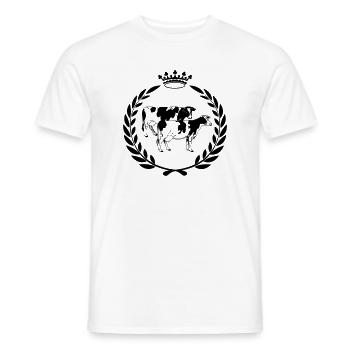 Award-winning cow laurel wreath - Men's T-Shirt - white - Front - AI Model Male 178 dark (178cm)