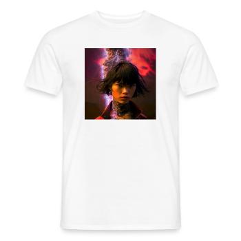 elektrik portrait 15 - Electric Storm Portrait - Men's T-Shirt - white - Front - AI Model Male 178 dark (178cm)