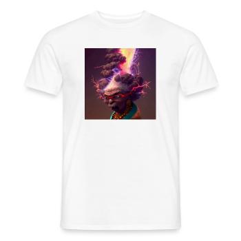 elektrik-Porträt 13 – Neonvulkanische Großmutter - Männer T-Shirt - Weiß - Vorne - AI Model Male 178 dark (178cm)