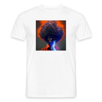 elektrik portrait - Afro Lightning and Lightning - Men's T-Shirt - white - Front - AI Model Male 178 dark (178cm)