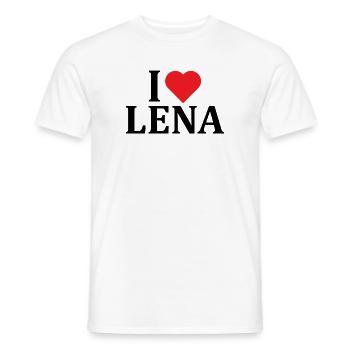 T-Shirt Name Ich liebe Lena T-Shirt Geschenkidee - Männer T-Shirt - Weiß - Vorne - AI Model Male 178 dark (178cm)