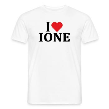 Name T-Shirt Ich liebe Ione T-Shirt Geschenkidee - Männer T-Shirt - Weiß - Vorne - AI Model Male 178 dark (178cm)