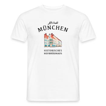 Munich, Hofbräuhaus historique, Bavière - T-shirt homme - blanc - Devant - AI Model Male 178 dark (178cm)