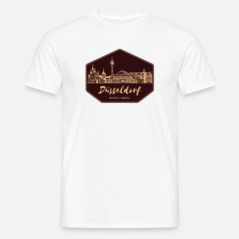 Düsseldorfer Skyline Badge - Männer T-Shirt - Weiß