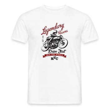 Legendary Racers Vintage Motorcycle - Men's T-Shirt - white - Front - AI Model Male 178 dark (178cm)