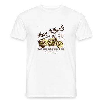 Iron Wheels Vintage Motorbike 1975 - Men's T-Shirt - white - Front - AI Model Male 178 dark (178cm)