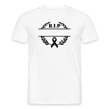 Laurel Wreath R.I.P monogram - Men's T-Shirt - white - Front - AI Model Male 178 dark (178cm)