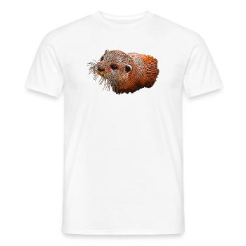 Tierliebhaber outfits, Fischotter Leinwandmuster - Männer T-Shirt - Weiß - Vorne - AI Model Male 178 dark (178cm)