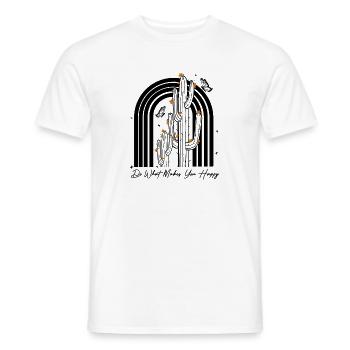 Orange Scatter Abstract - Men's T-Shirt - white - Front - AI Model Male 178 dark (178cm)