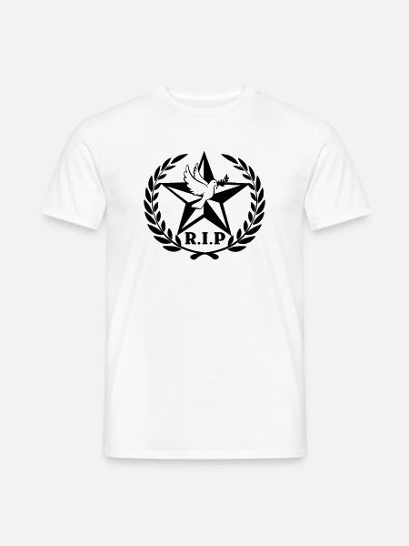 R.I.P Star pigeon laurel wreath - Men's T-Shirt - white