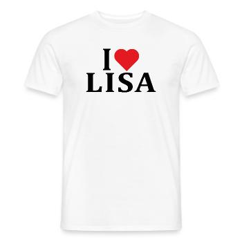 nom t-shirt J’aime Lisa t-shirt idée cadeau - T-shirt homme - blanc - Devant - AI Model Male 178 dark (178cm)