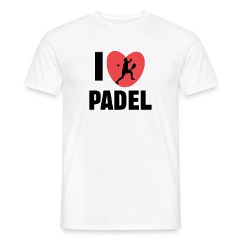 Herz Spieler Statement Ich Liebe Padel Sportart - Männer T-Shirt - Weiß - Vorne - AI Model Male 178 dark (178cm)